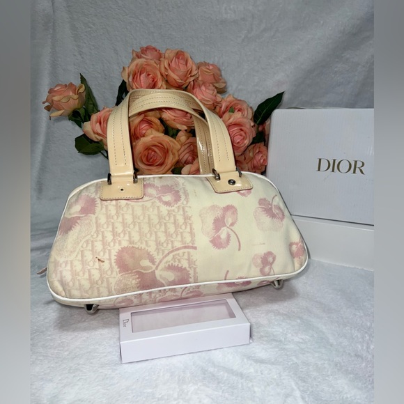 💯Authentic CHRISTIAN DIOR Top Handle Bag Floral Vintage - Picture 14 of 16
